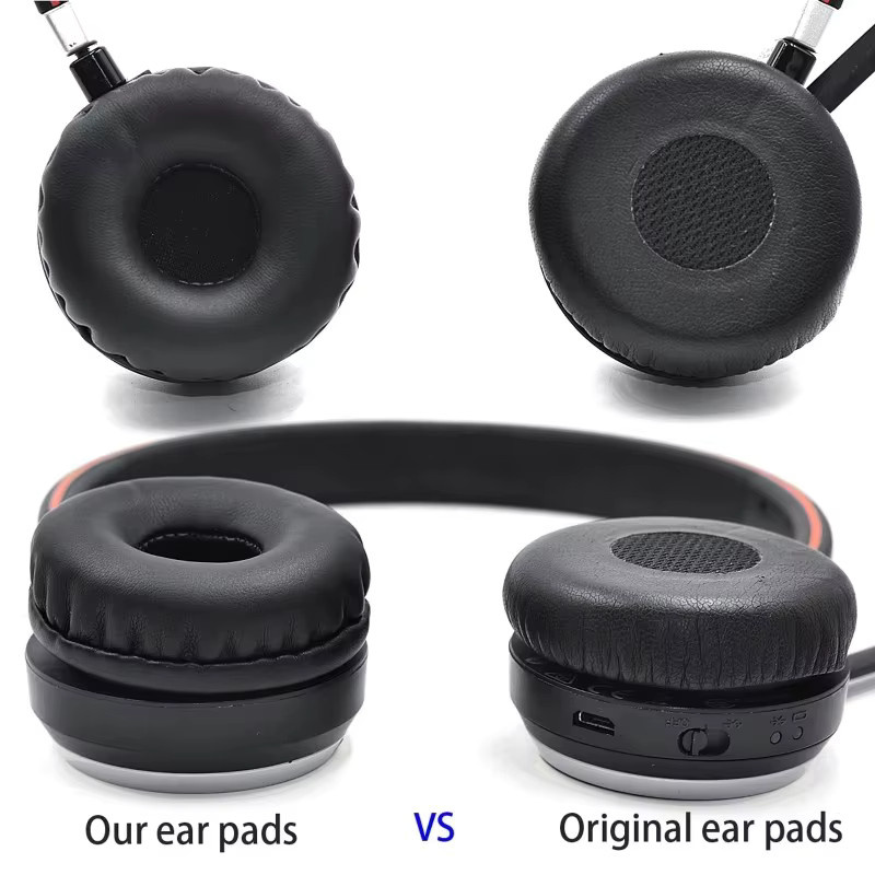 1 Paar Ersatz-Ohrpolster aus Proteinleder in Schwarz für Jabra Evolve 20 20se 30 30II 40 65 65+ UC MS Headset - Bild 4