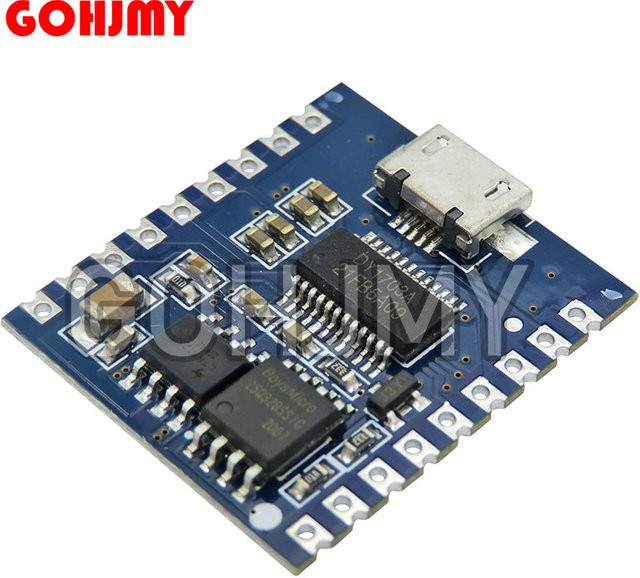 GOHJMY DY-SV17F MP3 Player Modul mit 4MB Speicher, USB-Flash und IO-Trigger zur seriellen Port-Steuerung in Blau - Bild 1