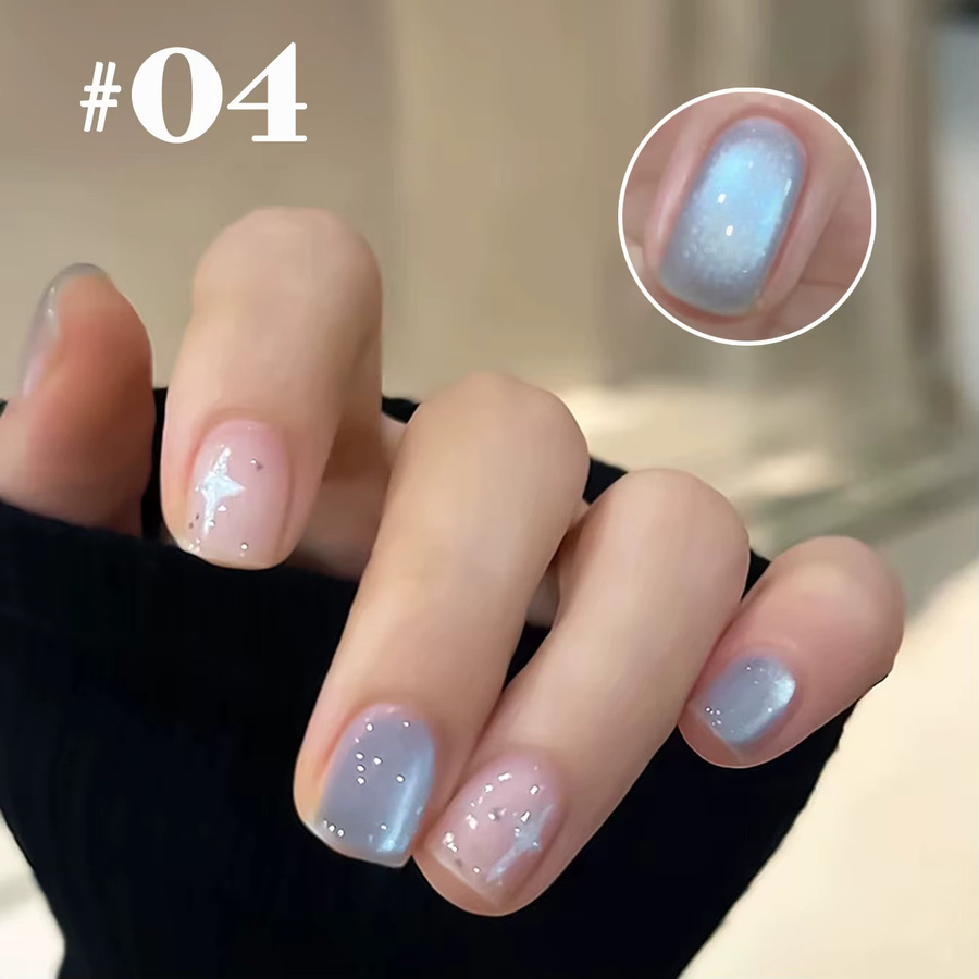PSK Glacier Blue Cat Eye Gel Nagellack, Schimmernd, Semi-Transparent - Bild 4