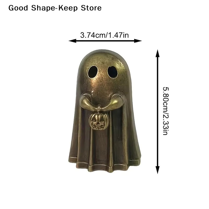 DailyGhost Räucherstäbchenhalter Kürbis als Tischdekoration in Gold, Vintage Metall-Ornament für Yoga und Meditation - Bild 6