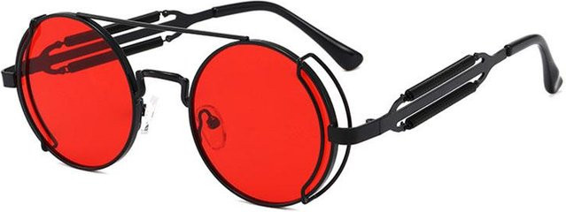 SHAUNA Sonnenbrille, Rund, Metall, Vollrand, Rot, Unisex - Bild 1