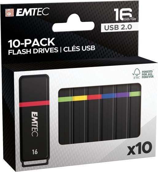 Emtec K100 USB 2.0 Mini Box USB-Sticks 16GB 10er-Pack Multicolor - Bild 2