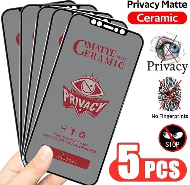 5er Pack Anti-Spy Matte Displayschutz Keramik Membran für Samsung Galaxy A56 5G A36 A55 A54 A53 A52 A51 A50 A32 A31 A30 A25 A24 - Bild 1