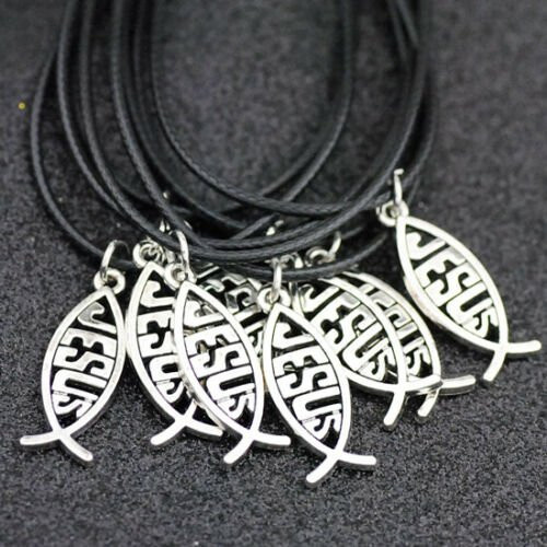 weyena Anhänger Ichthys Jesus Fisch, Legierung, Silber, Unisex - Bild 1