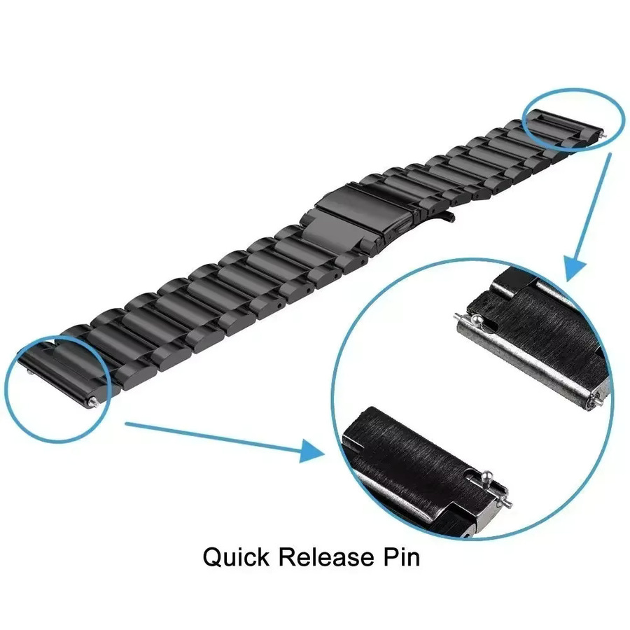 Uhrenarmband Edelstahl, Schwarz, Unisex - Bild 2