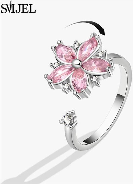 Angstring Schmetterling, Messing, Weiß, Zirkonia, Damen - Bild 1