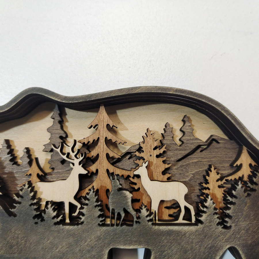 DIY Holz Ornament Elch und Braunbär in Braun als moderne Tischdekoration für dein Zuhause oder als Weihnachtsgeschenk von Household supplies MH - Bild 2