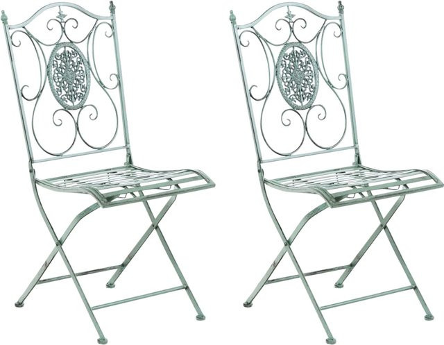 CLP 2er-Set Gartenstuhl Sibell im Landhausstil aus Metall klappbar - Bild 1