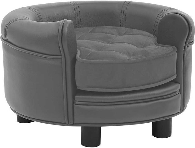 Haustier-Sofa für Katzen von VD Home Furnishing in Grau mit Plüsch und Kunstleder, B/T/H: 48 x 48 x 32 cm - Bild 1