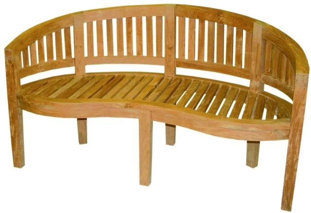 Lex Premium Gartenbank Banana aus Teakholz in Braun - Bild 1