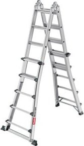 Hailo Aluminium-Multifunktionsleiter Master M100 in Silber mit 5 Stufen - Bild 1