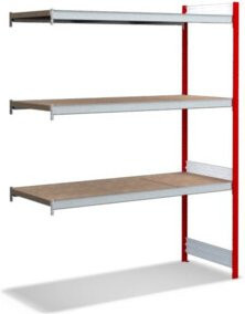 Bito Großfachregal-Set mit 3 Ebenen aus Spanplatte in Feuerrot, B/T/H: 151,2 x 62,4 x 200,0 cm - Bild 1