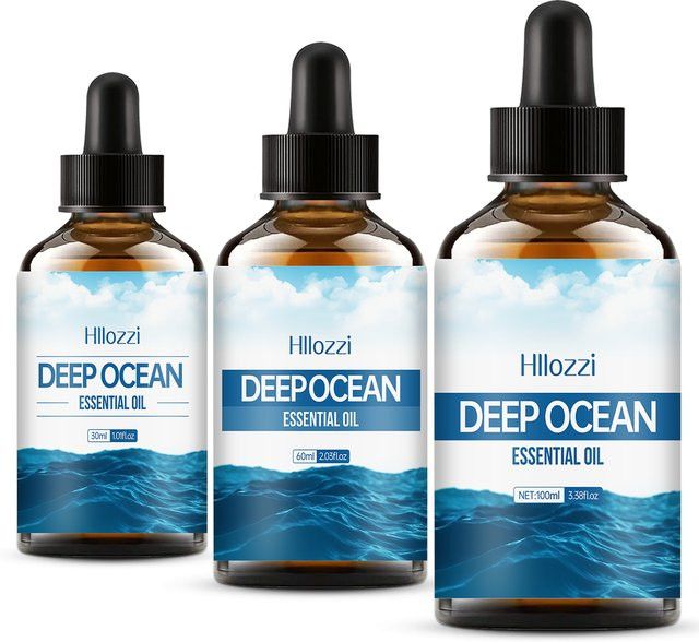 Hllozzi Ätherisches Tiefseeöl Parfüm zur Aromatherapie in transparentem Glas, erhältlich in 30 ml, 60 ml oder 100 ml - Bild 1