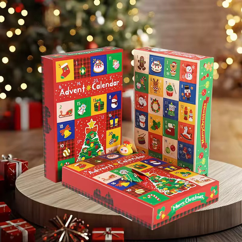 ZQNYCY Adventskalender-Boxen mit 24 Fächern, befüllbare leere Weihnachtsboxen in Multicolour für Kinder und Partys - Bild 3