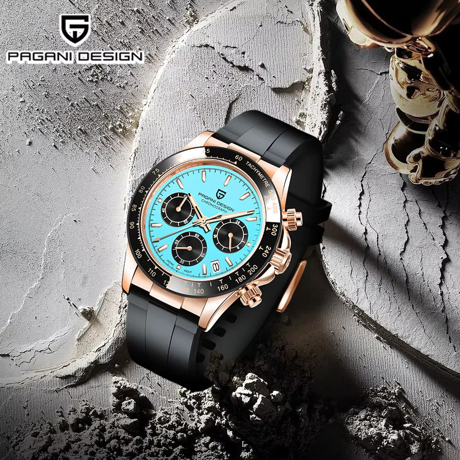 Pagani Design Chronograph, Quarz, Saphirglas, Kautschuk, Herren - Bild 3