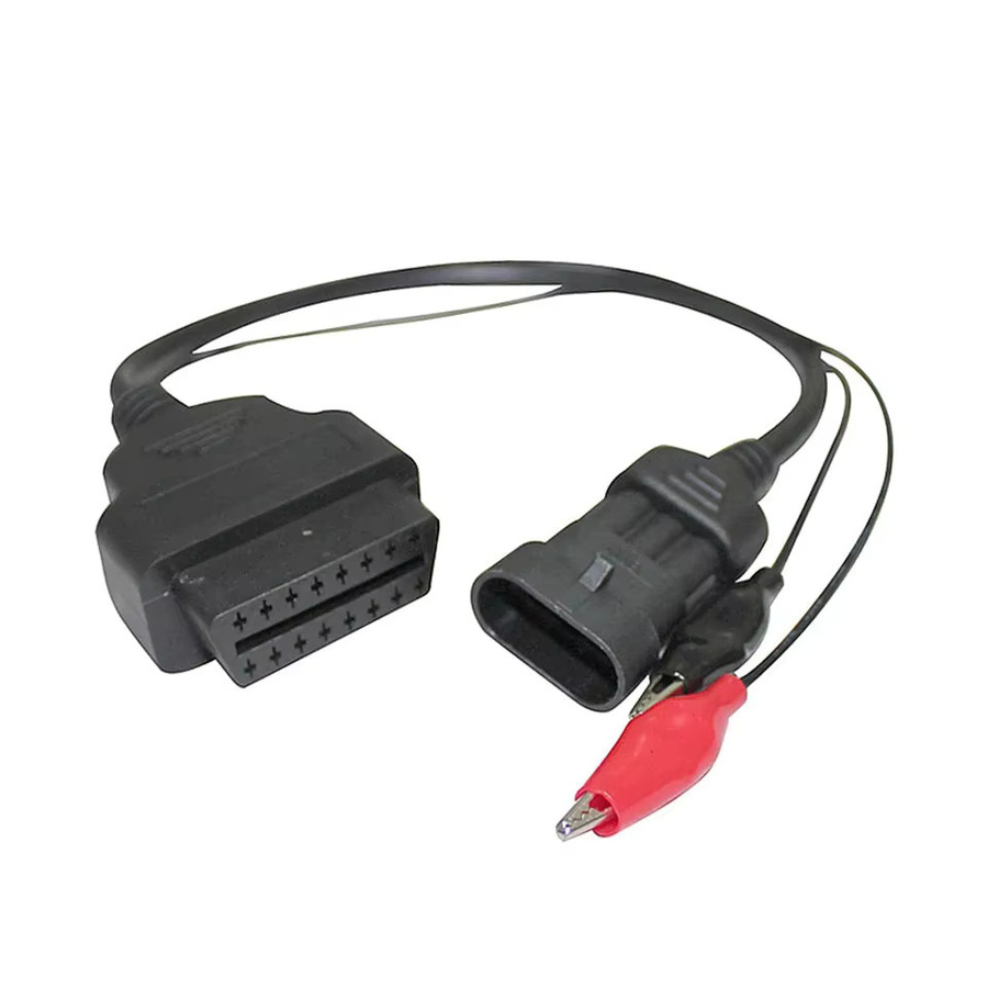 OBD2 Diagnoseadapter 3-Pin auf 16-Pin Stecker für Fiat, Alfa Romeo und Lancia in Schwarz - Bild 3