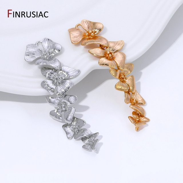 FINRUSIAC Blumenquastenanhänger, Messing, Gold, Unisex - Bild 1