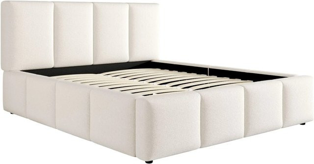 okwish Polsterbett mit gepolstertem Kopfteil in Beige, B/T/H: 180 x 200 x 126 cm - Bild 1