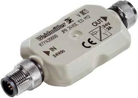 Weidmüller Sensor-Aktor-Verteiler und Adapter M12 Stecker gerade und Buchse gewinkelt, grau - Bild 1
