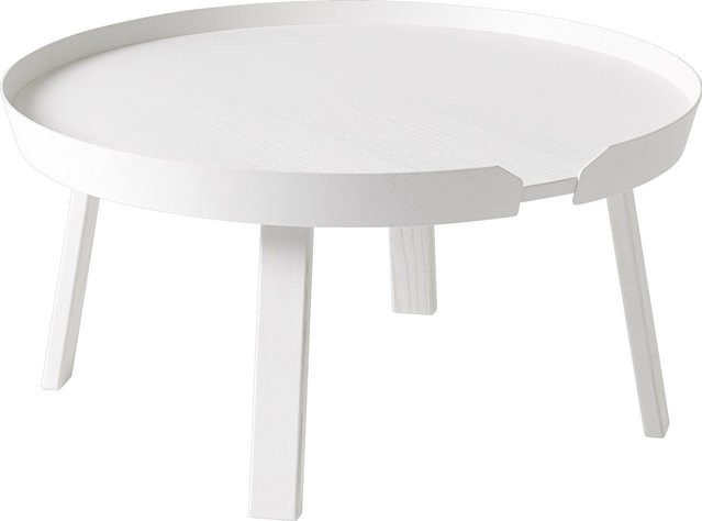 Muuto Around Esstisch L in Weiß mit Holzgestell und mattem Finish - Bild 1