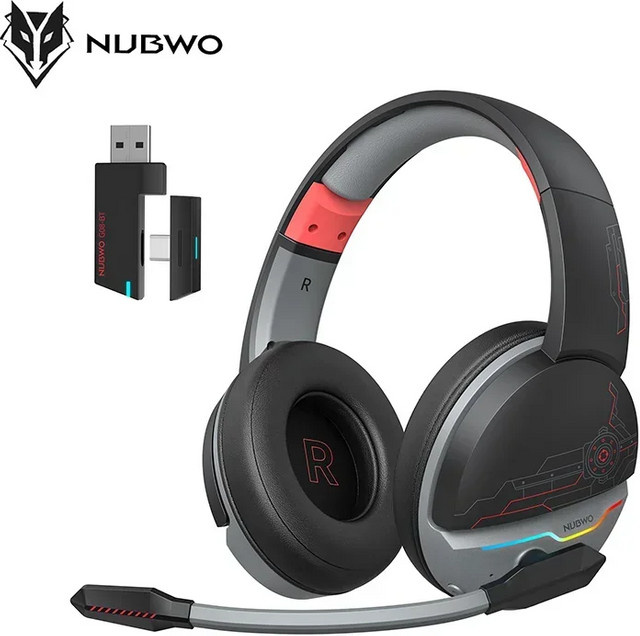 NUBWO G08 Duale kabellose Gaming-Headsets mit Mikrofon, 2,4 GHz und Bluetooth 5.3, Schwarz, für PS5, PS4, PC, Mobilgeräte und Nintendo Switch - Bild 1