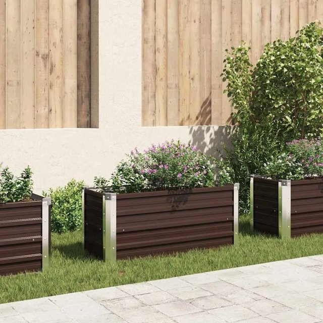 Furnicato Garten-Hochbeet aus verzinktem Stahl in Braun, B/T/H: 100 x 40 x 45 cm - Bild 1