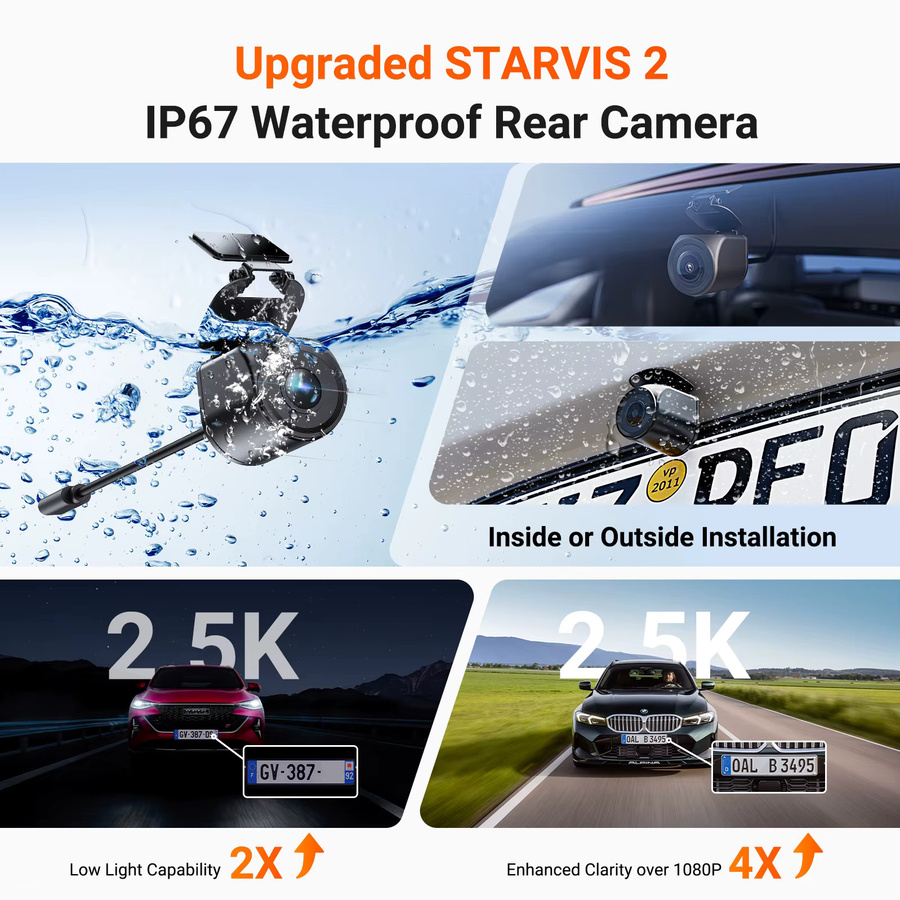 Vantrue N4 Pro S 3-Kanal-Dashcam mit STARVIS 2 HDR, 4K UHD, IR-Nachtsicht, Wi-Fi und GPS in Schwarz - Bild 3