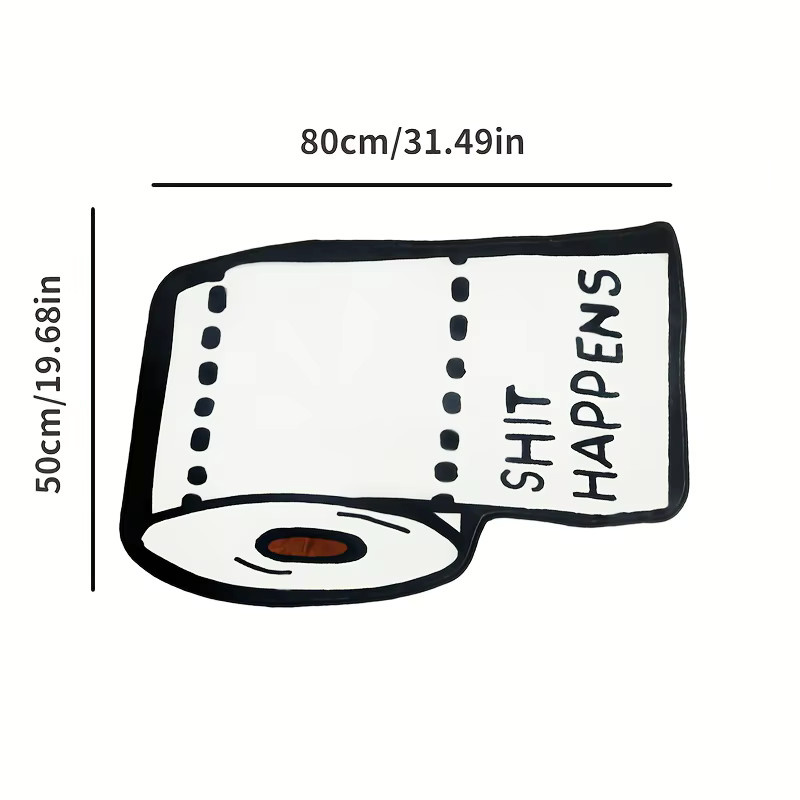 VIKAMA Teppich Shit Happen Design in Weiß für Schlafzimmer und Wohnzimmer, B/B: 50 x 80 cm - Bild 6