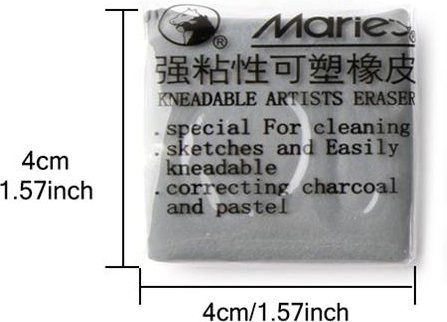 Dainayw Knetradiergummi Soft Eraser in Grau für Kunstbedarf - Bild 1