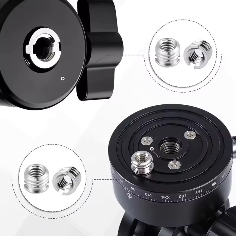 DIXSG Kamera Gewinde Adapter Set aus Edelstahl mit 1/4 bis 3/8 Zoll Schraube und Mutter in Silber für DSLR Kamera und Stativ - Bild 2