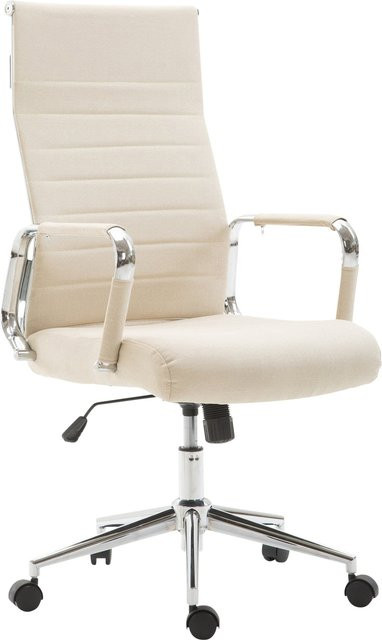 TPFLiving Bürostuhl Koro in Beige mit Stoffbezug und Armlehnen - Bild 1