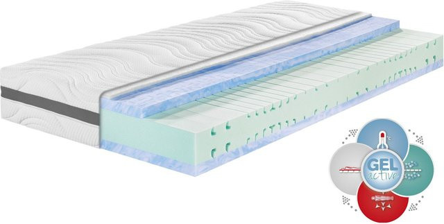 Badenia Trendline BT 320 Plus Gel Active 7-Zonen-Kaltschaum-Matratze, Farbe: Weiß, B/T: 140 x 200 cm, Härtegrad: H4 - Bild 1