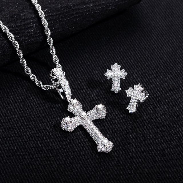 MossanRappr Halskette und Ohrringe, Moissanit, 925 Silber, Unisex - Bild 1
