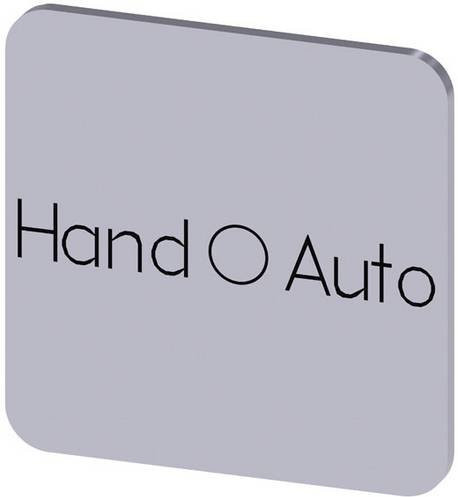 Siemens 3SU1900-0AF81-0DD0 Bezeichnungsschild quadratisch Hand/0/Auto in Silber und Schwarz, B x H: 22 x 22 mm, 10 Stück - Bild 1