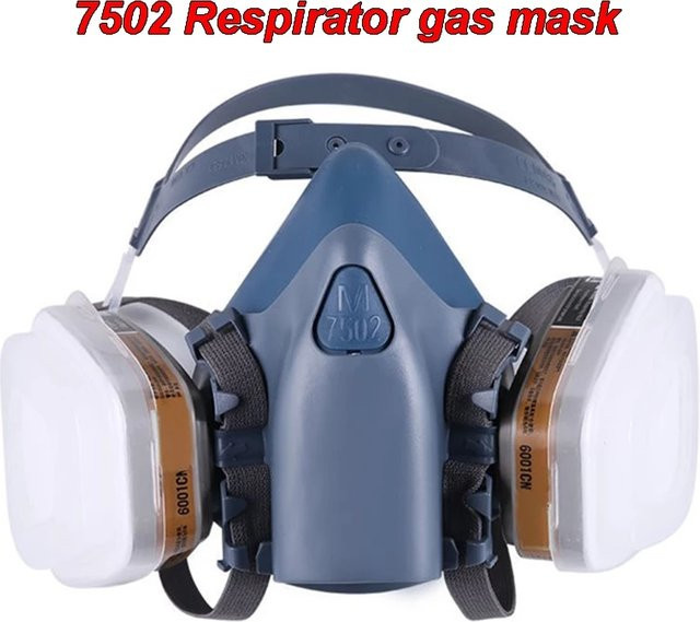 Gasmaske 7502 Chemischer Atemschutz als Halbmaske gegen organische Dämpfe mit Filtern 6001/2091 in Blau und Multicolour - Bild 1