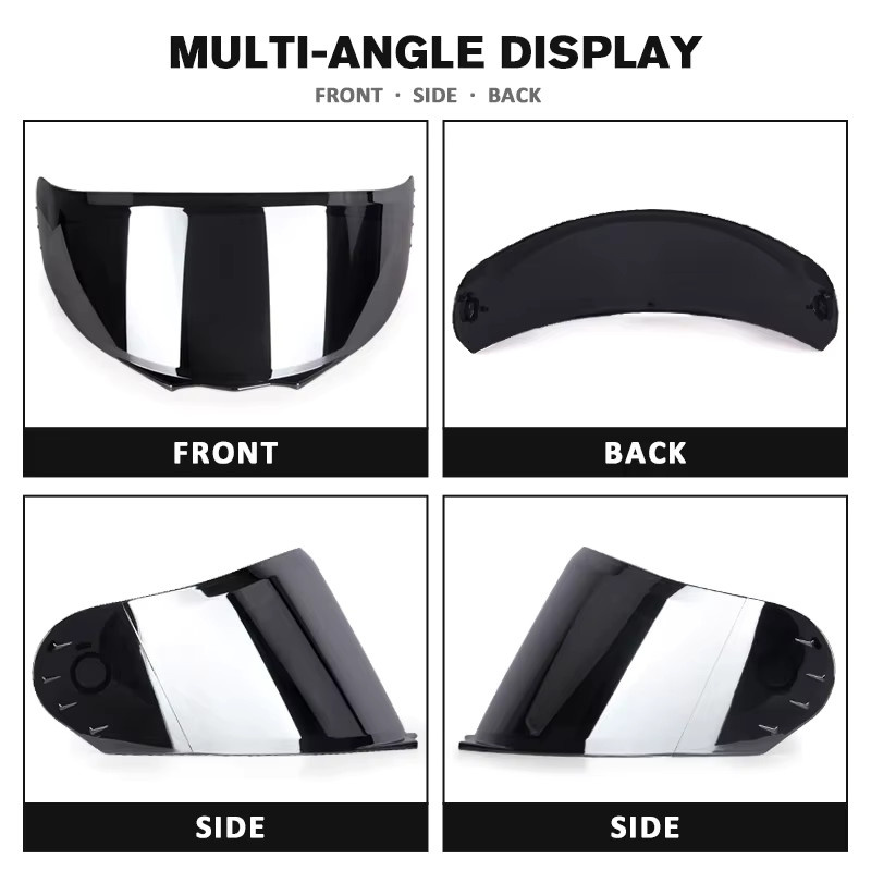 UCHOOSE Motorradhelm Visier Facelift Ersatzlinse in Transparent, Schwarz oder Silber - Bild 3