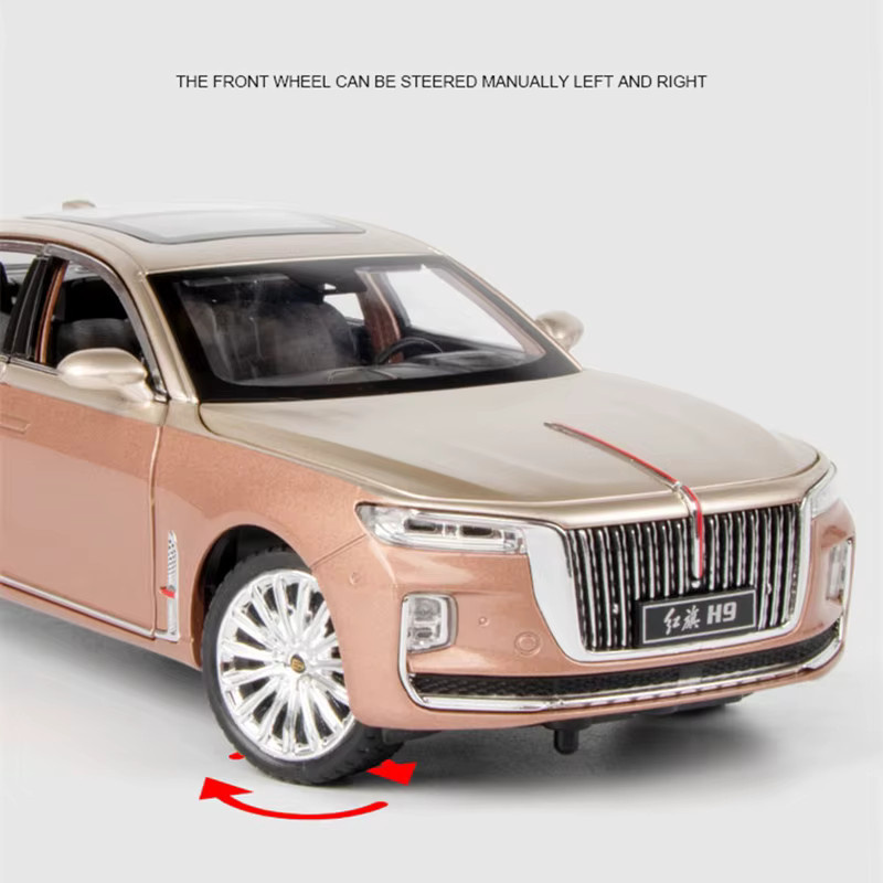 Hong Qi H9 Legierung Auto Modell Diecast mit Sound und Licht 1/24 - Bild 3