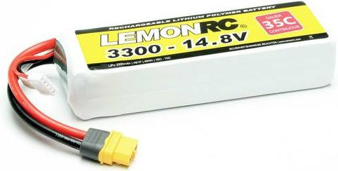 LemonRC LiPo Modellbau-Akkupack 14.8V 3300 mAh 4S 35C Softcase mit XT60 Anschluss in Weiß - Bild 1