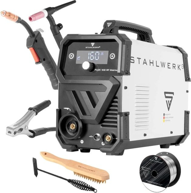 STAHLWERK Kombischweißgerät FLUX 160 ST Digital LIFT TIG Set mit WP 17V-Brenner in Weiß - Bild 1