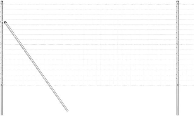 vidaXL Zaun mit Pfosten aus verzinktem Stahl in Silber, Höhe: 120 cm, Länge: 25 m - Bild 1