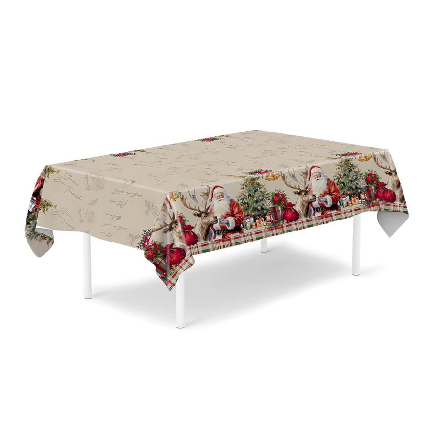 PATIMATE Rechteckige Tischdecke mit Weihnachts-Schneemann Motiv für deine Weihnachtsdekoration - Bild 2