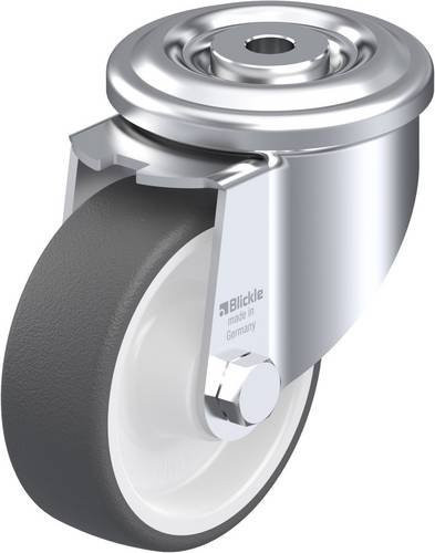Blickle LKR-POTH 100R Lenkrolle in Grau und Weiß mit Stahlgehäuse, Rad-Durchmesser: 100 mm, Tragfähigkeit: 300 kg - Bild 1