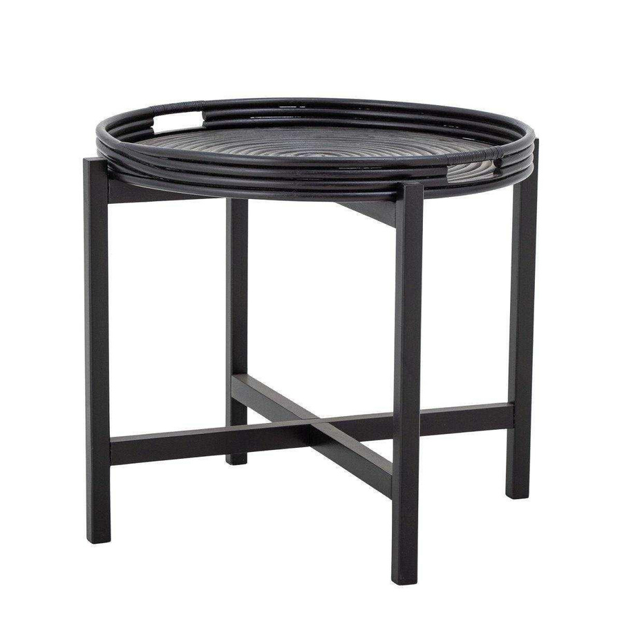 Bloomingville Beistelltisch Milli in Schwarz aus Rattan, rund, matt - Bild 1