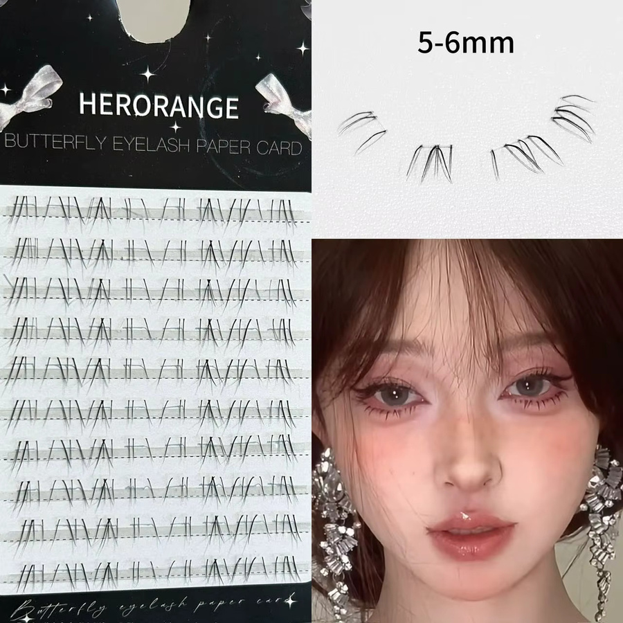 Herorange Untere Wimpern, Tränen-Effekt, Kreuzweise, Natürlich - Bild 3
