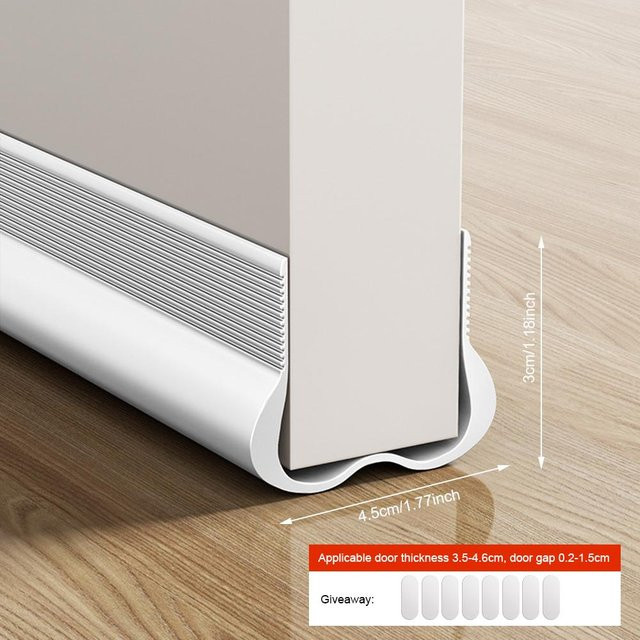 Flexible PVC Türdichtungsleiste als Zugluftstopper in Weiß zur Schalldämmung und zum Schutz vor Wind und Staub - Bild 1