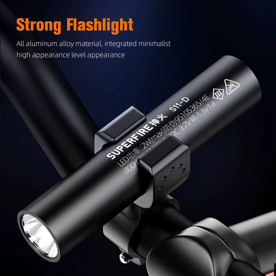 SUPERFIRE S11-D Mini-Taschenlampe in Schwarz mit wiederaufladbarem Akku und LED-Beleuchtung aus Aluminium - Bild 2