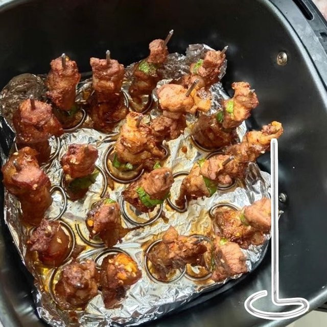D5 Spießständer für Luftfritteusen aus Edelstahl, 10 Stück, Silber, vertikaler Grillhalter für Kabobs und Ofenspieße - Bild 1