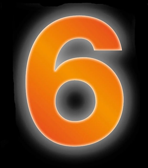Conacord Reflektierende Klebezahl 6 in Orange, Durchmesser: 8 cm - Bild 1