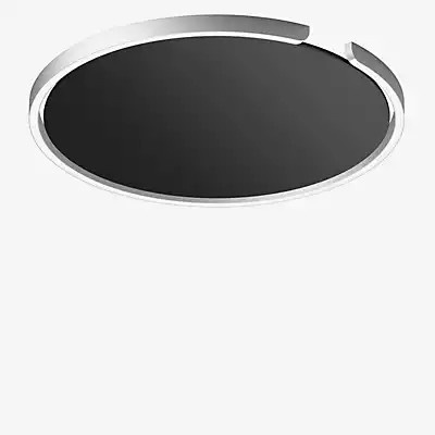 Occhio Mito Soffitto 60 Flat Narrow LED Wand- und Deckeneinbauleuchte in Silber Matt mit schwarzer Abdeckung - Bild 1