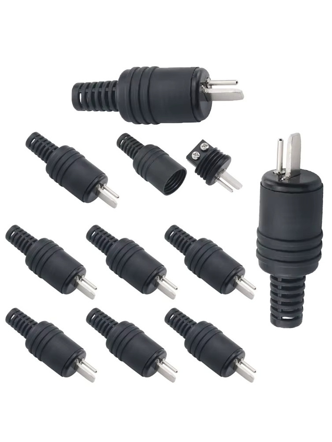 FRHY 10er Set DIN Lautsprecher Stecker 2-Pin Solder Typ in Schwarz für HiFi Audio Kabel und Verstärker Systeme - Bild 2